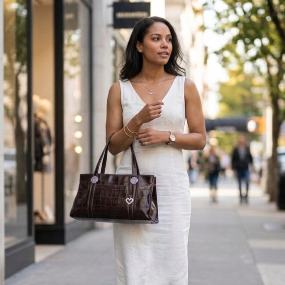 Brighton Croco Short Tote Bag EUC ❤️ - Picture 15 of 15